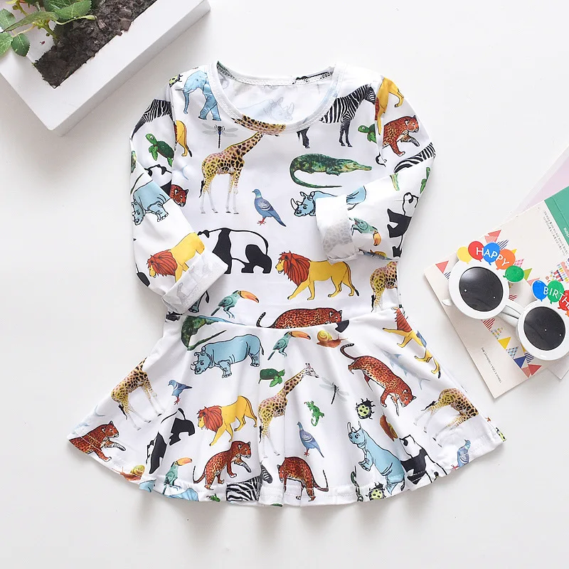 Платье принцессы с рождественским принтом для девочек одежда маленьких на День