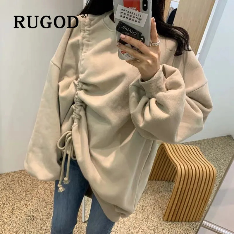 Женский свитер на завязках повседневный Однотонный пуловер с О-образным вырезом