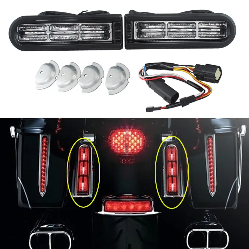 

Pair Accent Saddlebag Filler Insert Support LED Light Fits For Harley Touring FLHTCU FLTRX FLTRUSE FLHR FLHTK 2014-2019 15 16 17