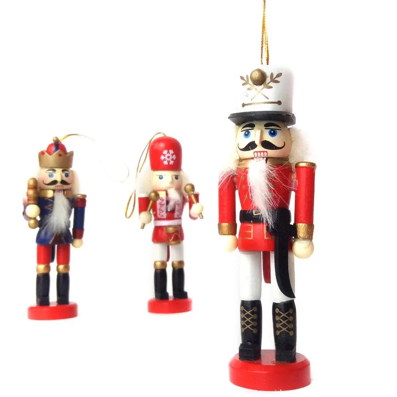 1Pc New Year Decor Kids Doll Wooden Nutcracker Soldier Merry Christmas Decoration Pendants Ornaments for Xmas Tree | Дом и сад