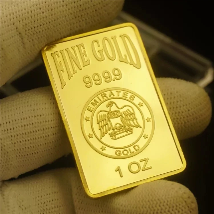 Emirates 1 OZ Fine Gold Bar Rose Design Plated Bullion Bars with Plastic Case for Home Decor and Gifts | Дом и сад