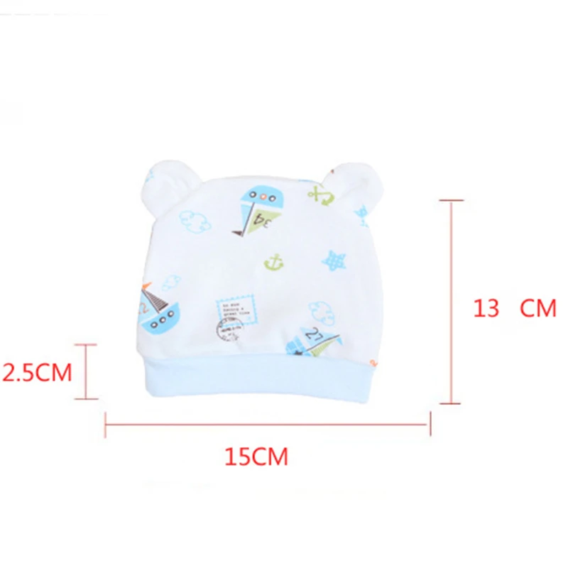 Шапка для новорожденных на возраст 0-3 месяцев из 100% хлопка | Детская одежда и