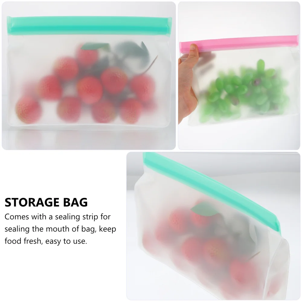 

4pcs Food Packaging Pouches Sealing Storage Containers Frosted Translucent Bag