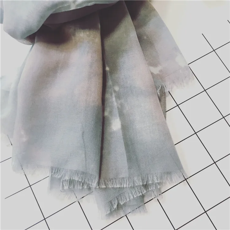 Новые эффектом деграде(переход от темного к Pattern Хлопок потертый шарф 10 шт./лот
