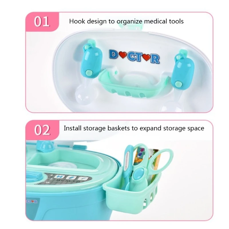 Conjunto com Estetoscópio para Crianças Doutor Role Play Traje Vestir-se Fingir Jogar Brinquedo Crianças Kit T5ec