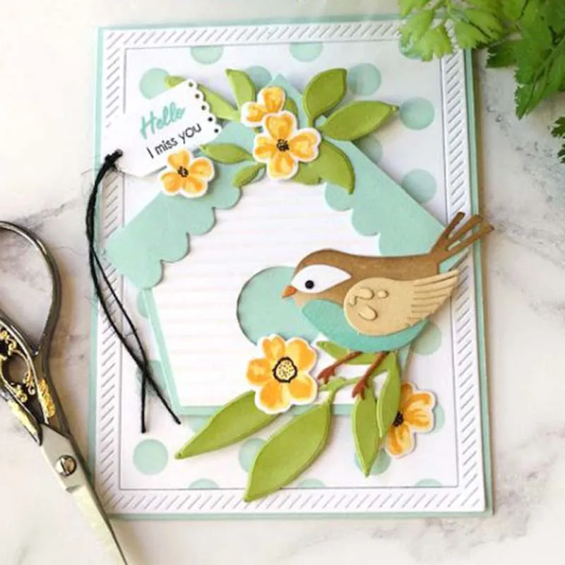 

Birds Frame Metal Cutting Dies for Scrapbooking Craft Stencil Tools Make Album Paper Model Mould Mold Decor Template New Design