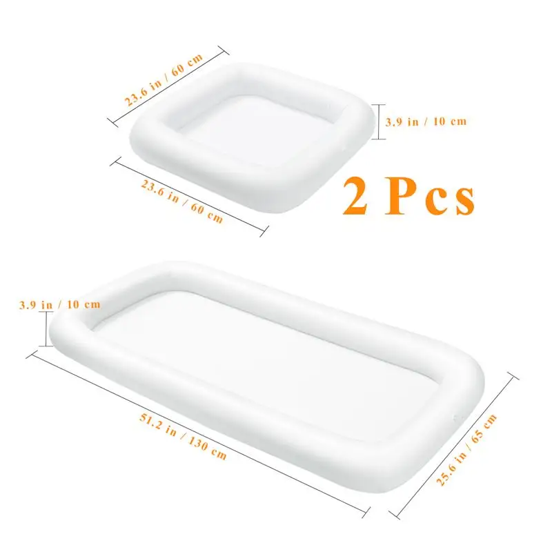 Hemoton 3PCS Inflatable Serving Bar Drinking Salad Buffet Cooler for Beach BBQ Picnic Pool Party (White) | Дом и сад
