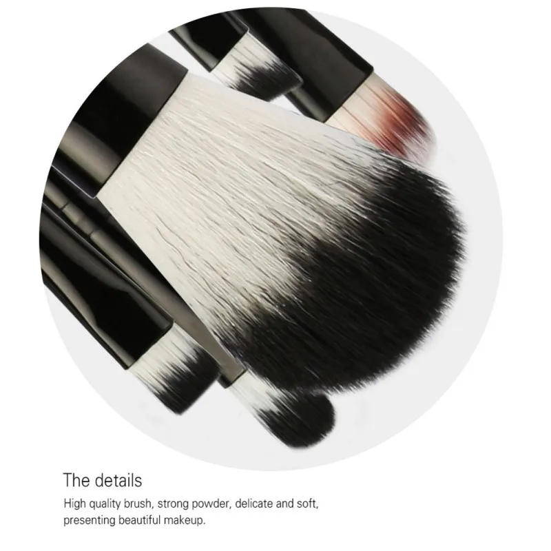 Новинка! 10 шт. розовое золото/черный набор кистей для макияжа пудра Тональная