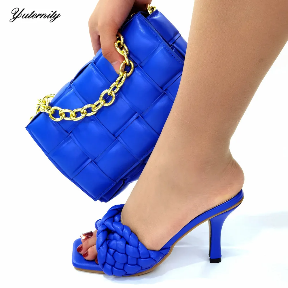 Latest Red Color Woman Italian Shoes and Bag Set High Quality Nigerian Women And For Wedding Dress | Обувь