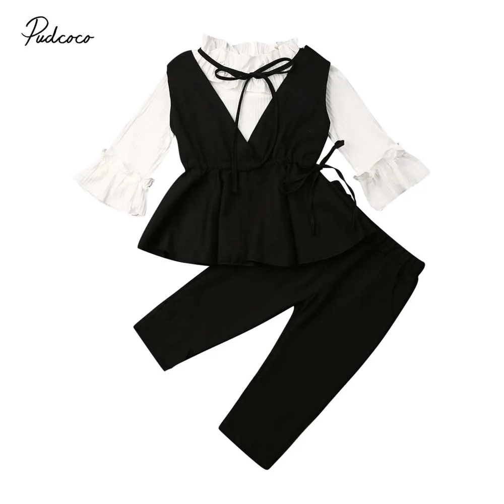 Одежда для маленьких девочек на весну и осень офисный костюм вечерние вязаные