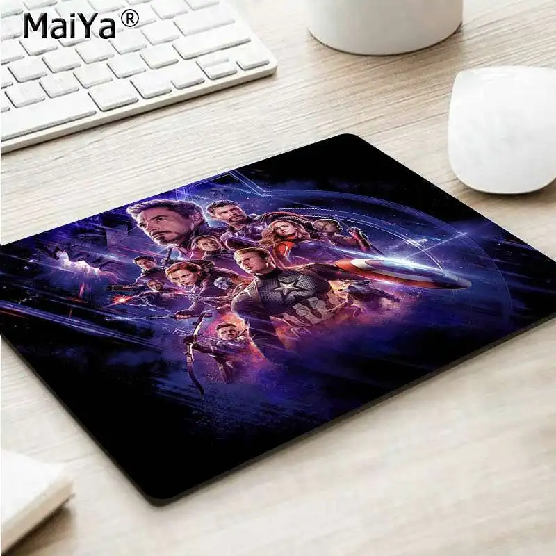 Maiya Простой Дизайн Marvel Мстители Endgame логотип запирающийся край коврик для мыши резиновый ПК компьютерный игровой коврик для мыши - Цвет: Not Lock Edge25x29cm