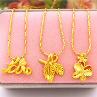 charm pendant necklaces for women 24k gold strands simple leaf butterfly tassel friendship wedding jewelry statement necklaces