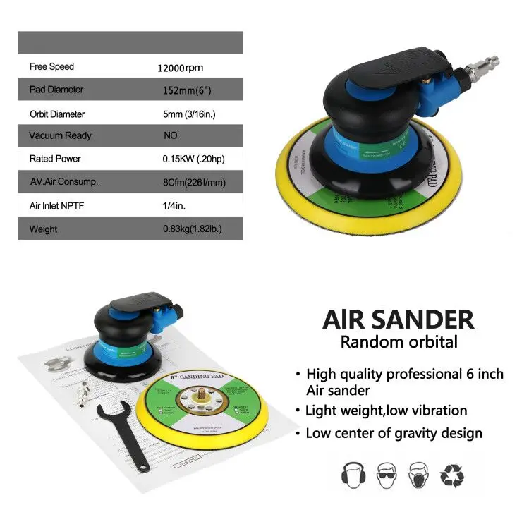 Старый 6 дюймов пневматическая Шлифовальная Машина полировки инструмент для с