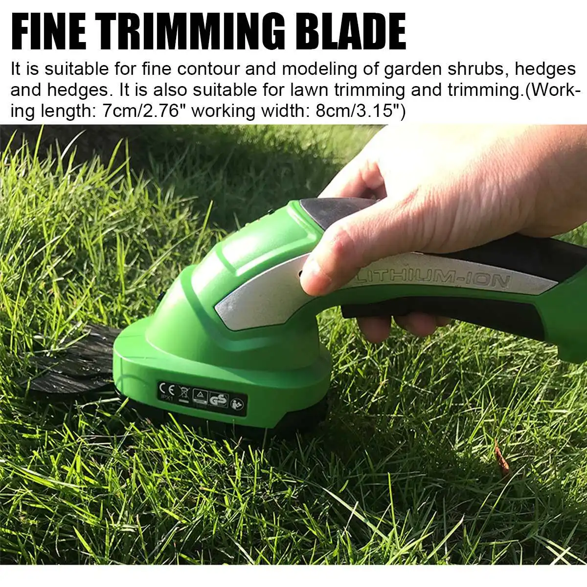 7.2V Electric Trimmer 2 in 1 Lithium-ion Cordless Garden Tools Hedge Trimmer Rechargeable Hedge Trimmers for Grass Shrubbery