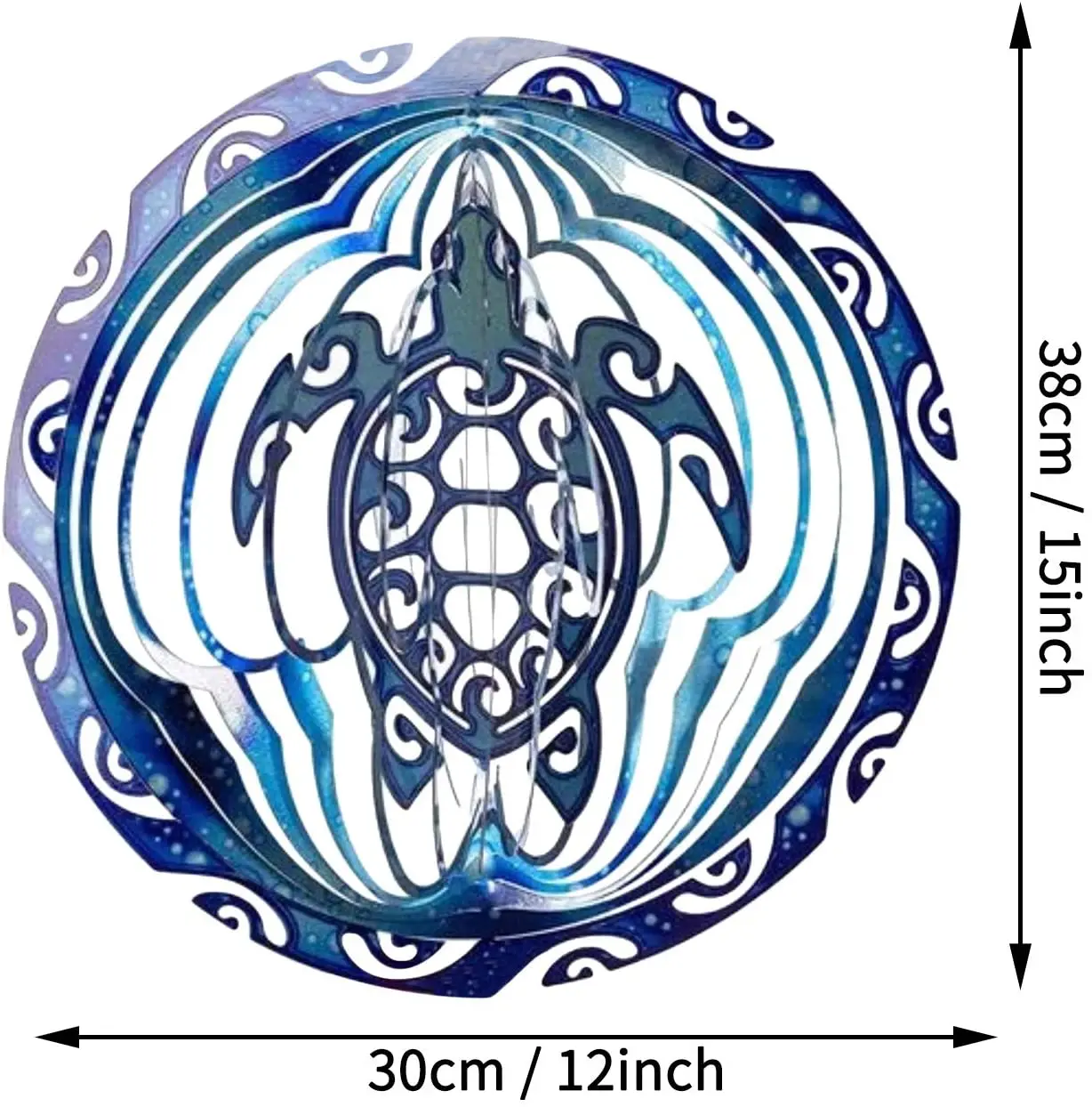 

3D Metal Sea Turtle Wind Spinner Ornament Garden Decor Rotating Wind Chimes Outdoor Turtle Ornament Wind Chimes Home Decor