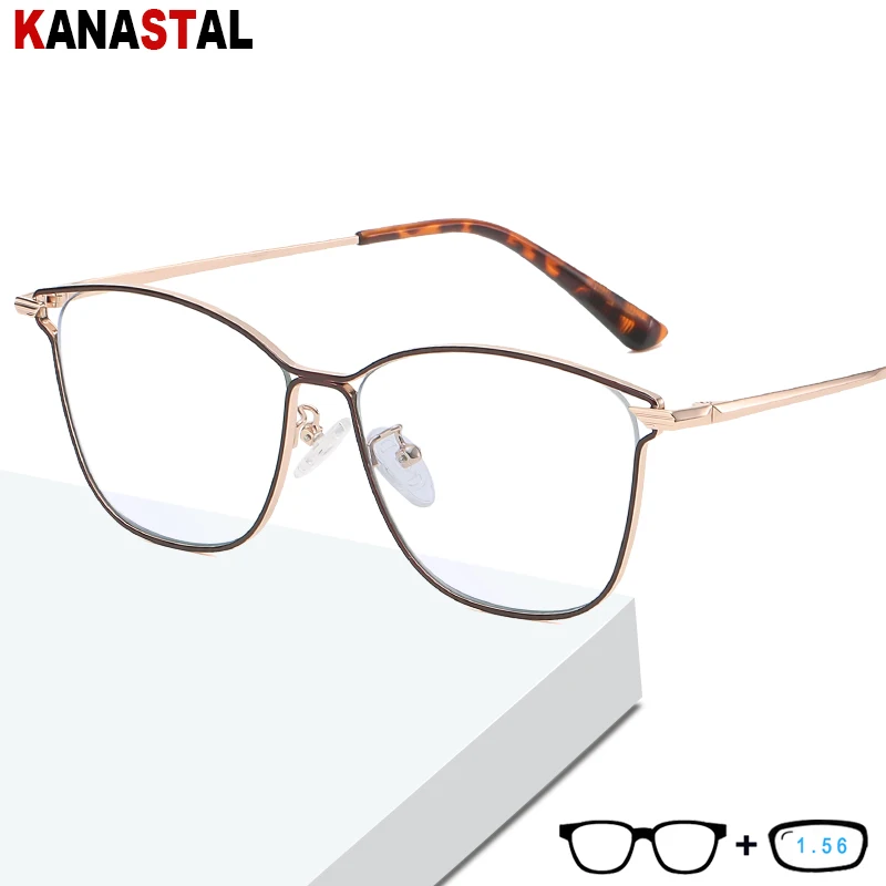 

Women's Blue Light Blocking Glasses Metal Square Eyeglasses Frames Eyewear Prescription Computer Myopia Hyperopia Glasses Trend