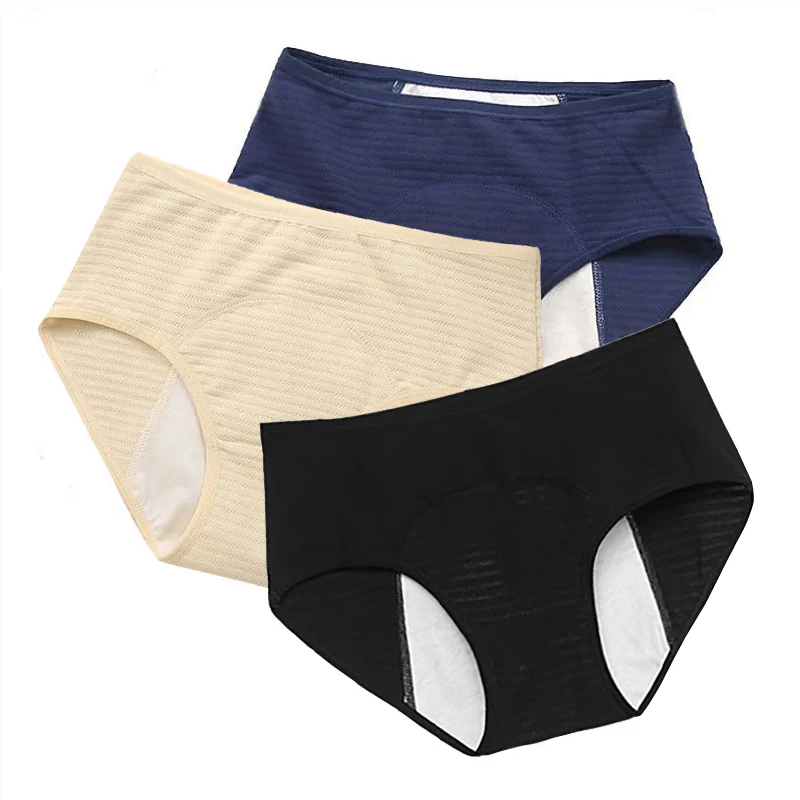 

3 шт., женские хлопковые трусы для менструации