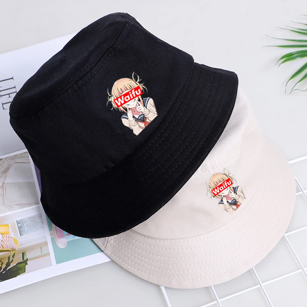 

2021 мультфильм японское аниме принтом Мужская шляпа-Панама для женщин на лето и весну Забавный Harajuku ведро шляпа от солнца в стиле «хип-хоп» д...
