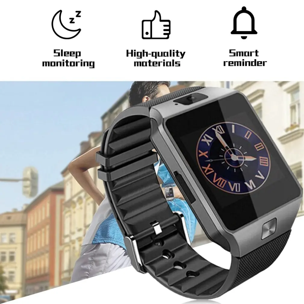 wearable devices dz09 bluetooth smart watch for android phone support simtf multi languages men women children sport wristwatch free global shipping