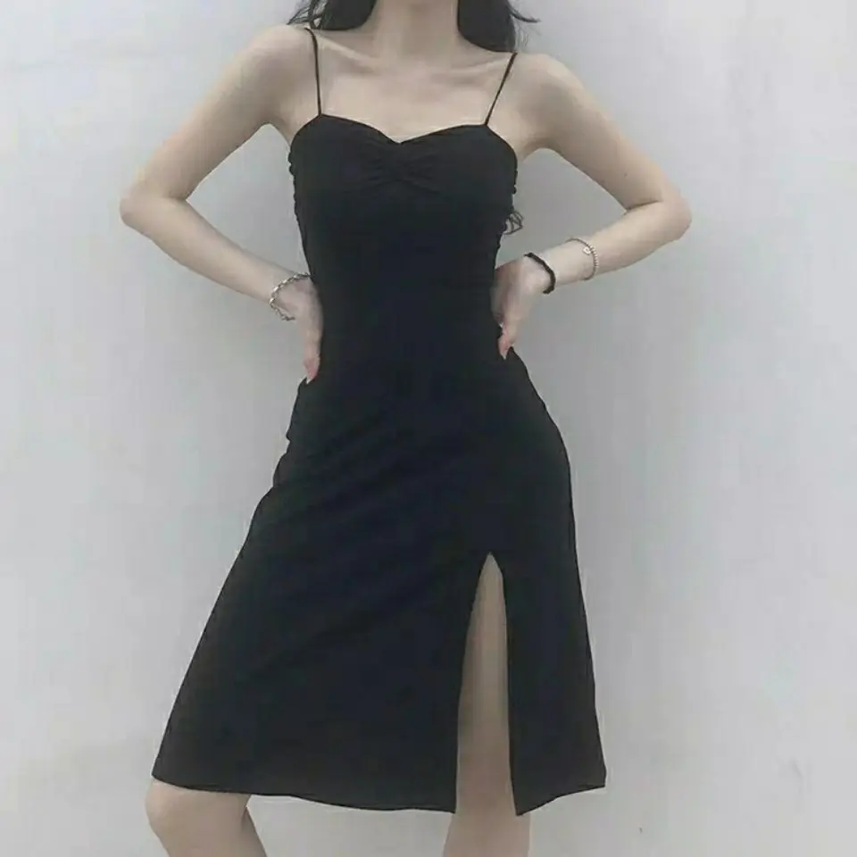 

Sexy Bodycon Bandage Dress Women Spaghetti Strap Black Sheath Mini Dress Casual Party Halter Dress Vestidos 2021 New