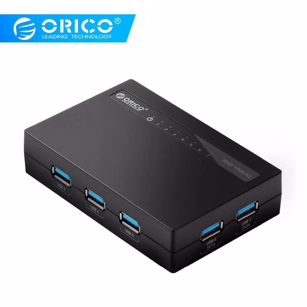ORICO USB 3 0 концентратор 7 портов с адаптером питания постоянного тока быстрая
