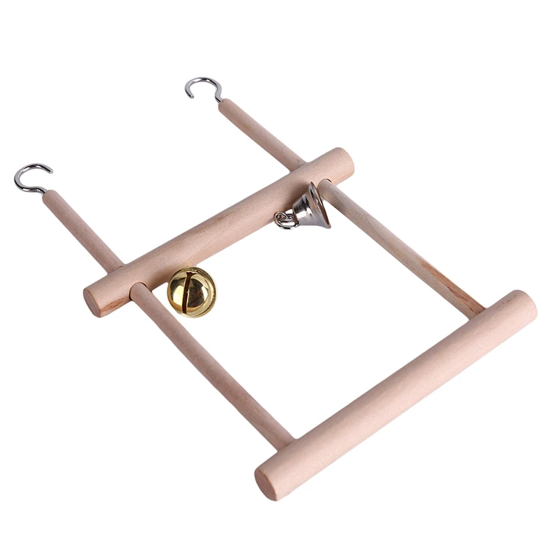 Wooden Stand Ladders Climber Bird Playground Toy Swing Cage Hanging Chew Toys For Birds | Дом и сад