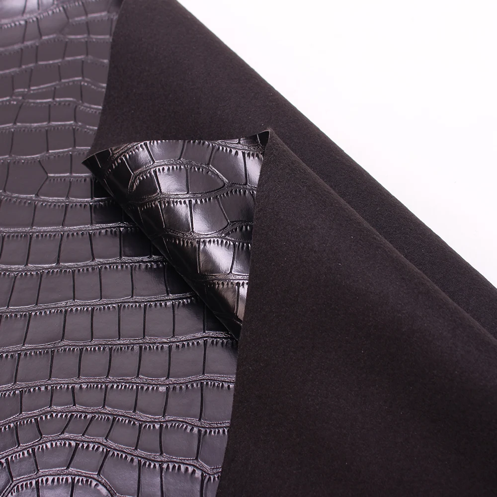 Хорошая черная квадратная искусственная кожа имитация крокодила ткань толстая