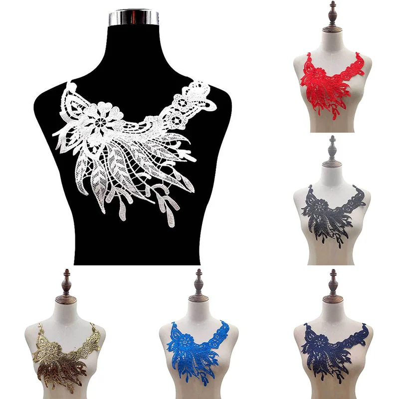 

1 Piece Milk Silk Fashion Shirt Sewing Neckline Lace Lace Sweater Elegant Large False Collar Applique Wedding Dress Accessories