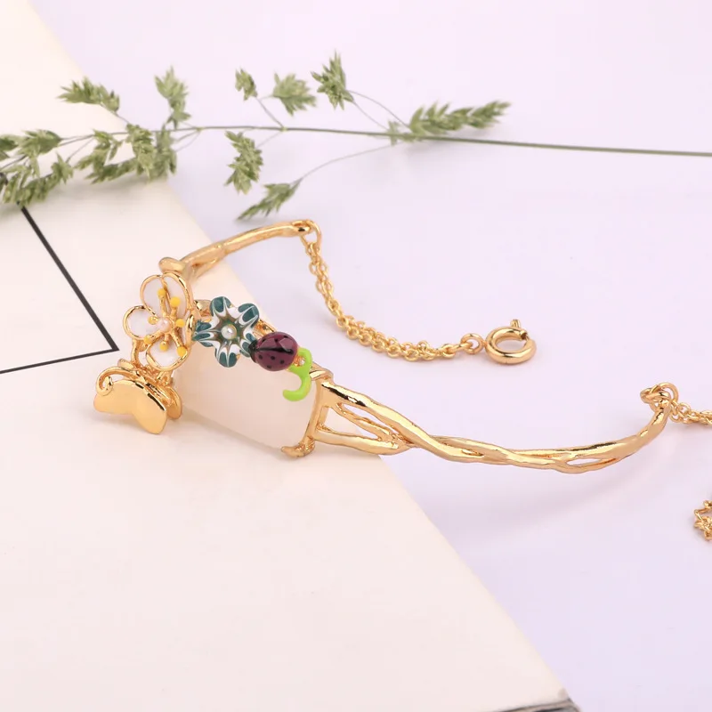 

European and American Fashion Trend Creative New Jewelry Personality Simple Bracelet Hand-painted Enamel Flower Bracelet