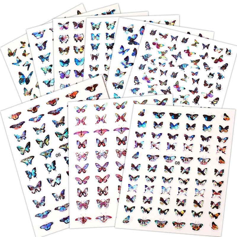 

Nail Art Stickers Set Butterflies Designs Mixed Floral Geometric Nail Stickers Water Transfer Decals Tattoos Sliders Manicure