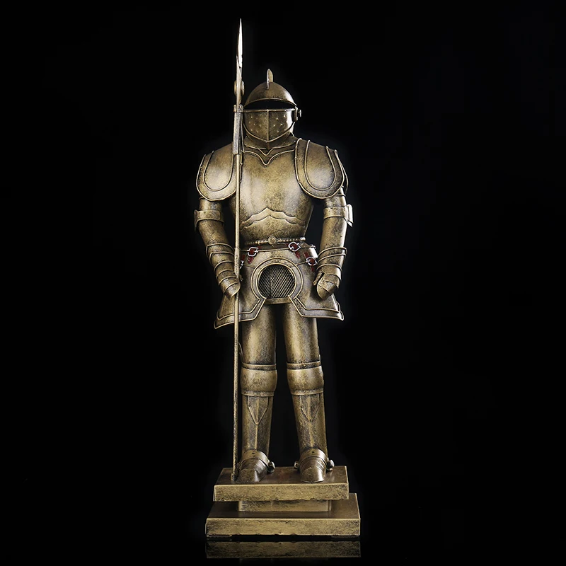 

Железная армейская броня, искусственная металлическая копье, модель кавалера среднего возраста, статуэтка со шкалой, искусственное украше...