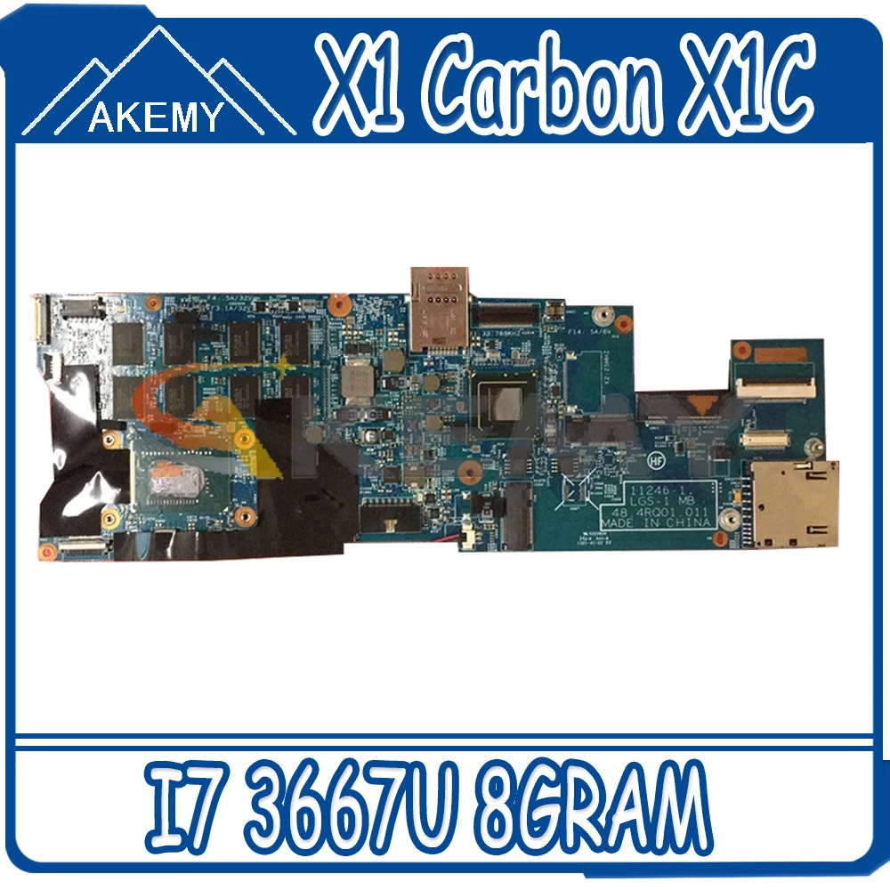 

Akemy 48.4RQ01.021 Motherboard For Lenovo ThinkPad X1C Carbon X1 Laptop Motherboard FRU 04X0495 CPU I7 3667U 8GRAM 100% Test