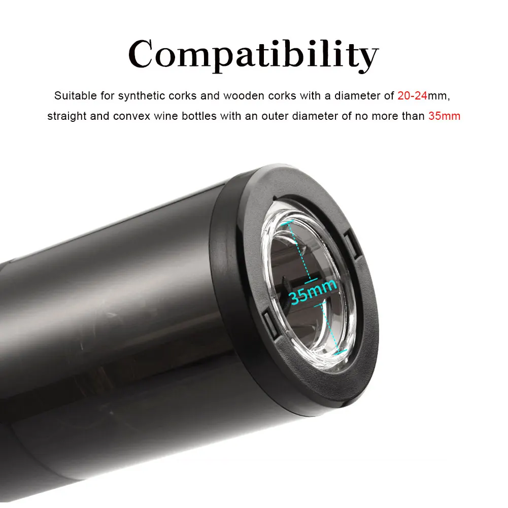 

Electric Wine Opener Quick Automatic Bottle Opener Bar Kitchen Tool Aluminum Foil Cutter Rechargeable Wine Corkscrew