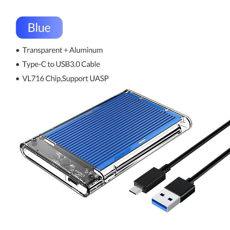 ORICO HDD корпус Чехол USB3.1 Gen1 Тип C HDD чехол 4 ТБ жесткий диск Внешний корпус Чехол 5 Гбит/с для Windows/Mac - Цвет: Blue