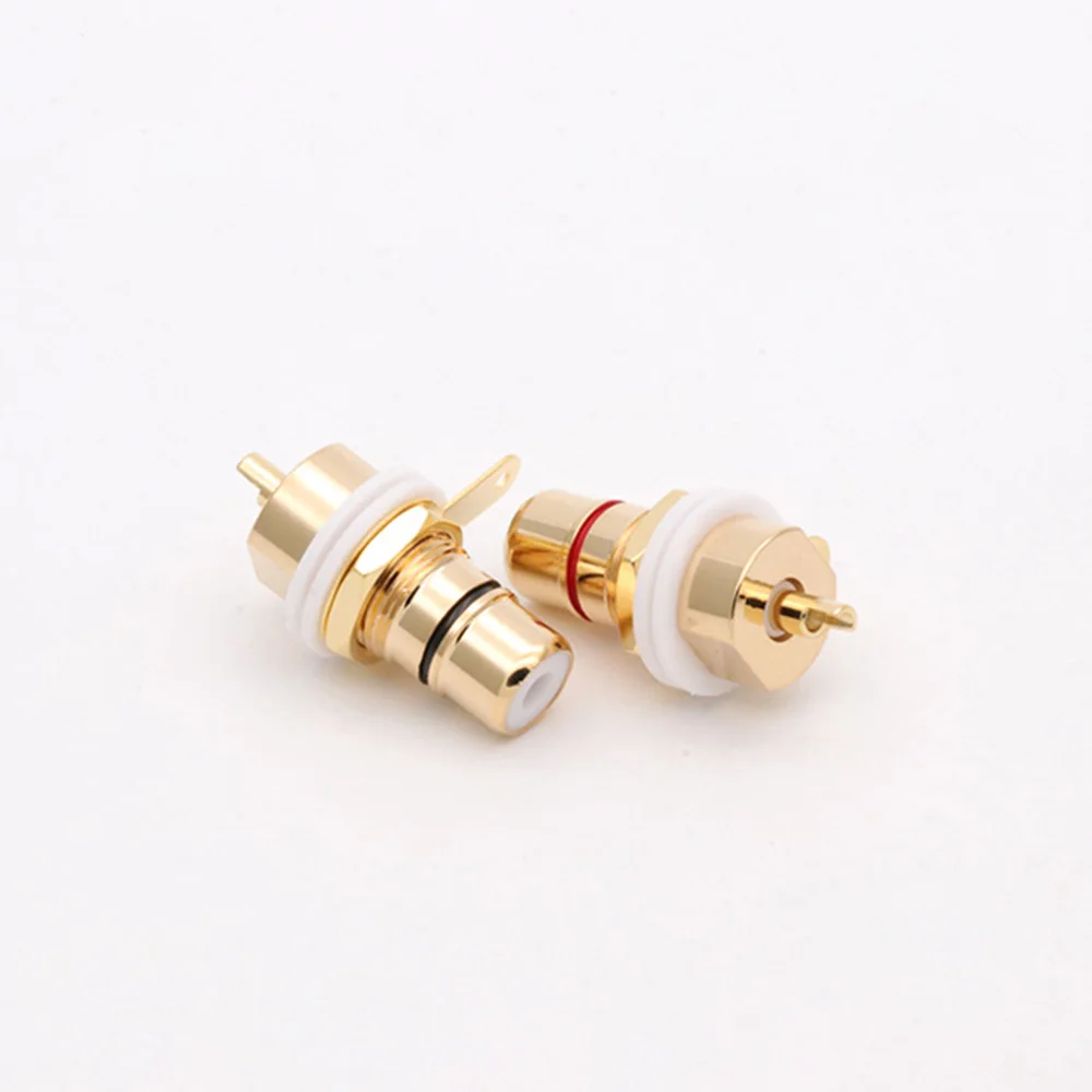 10 шт./5 пар Родиевых/золотых медных разъемов CMC RCA гнездовой разъем AV аудио видео