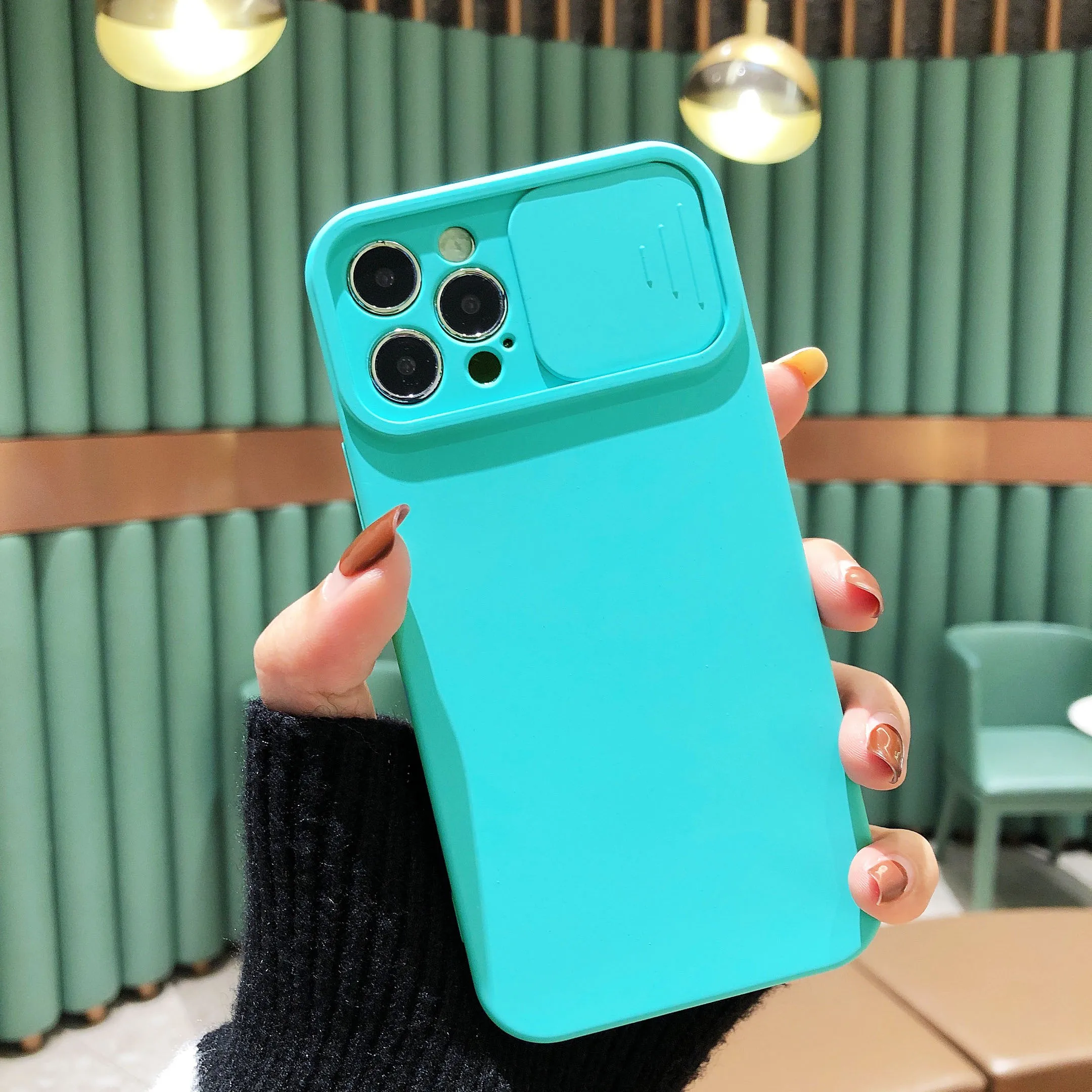 Жидкий сплошной цвет пуш ап оконный чехол для телефона iPhone 12Pro Max 11Pro MaxPC защита Xs 7 8