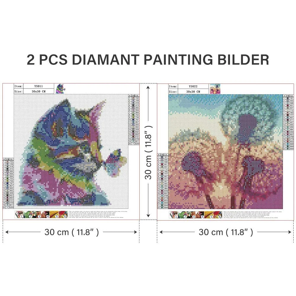 

5D Diamond Painting Cute Cat and Dandelion Rhinestone Embroidery Cross Stitch Kit Art Painting Wall Sticker DIY Diamond Painting