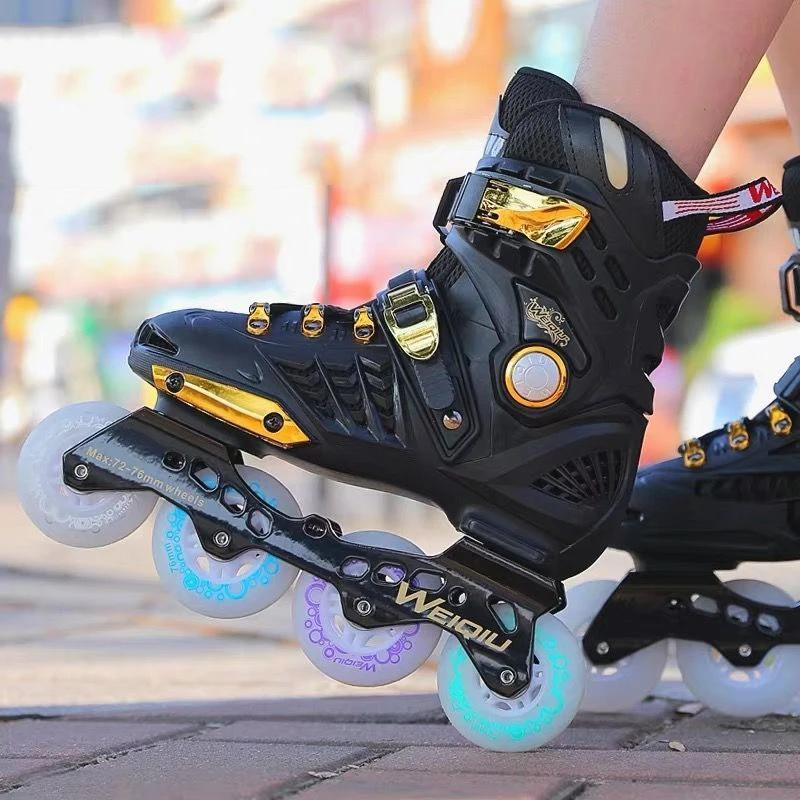 

Professional Inline Speed Roller Skates Woman Man Kids Adult 4-Wheels Shoes Sliding Free Sneakers Outdoor patins Size 30-44