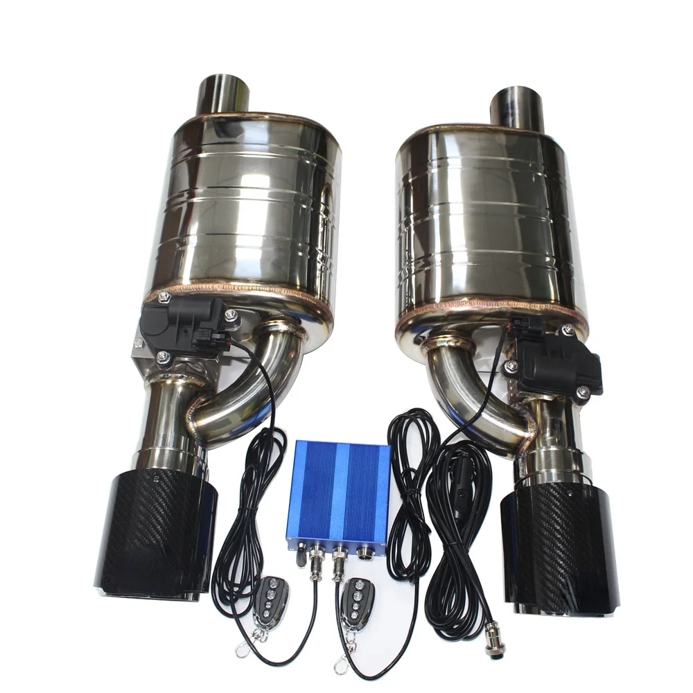

1 Pair 2pcs Car Exhaust System Electric Valve Control Exhaust Pipe Kit Adjustable Valve Angle Silencer Stainless Universal