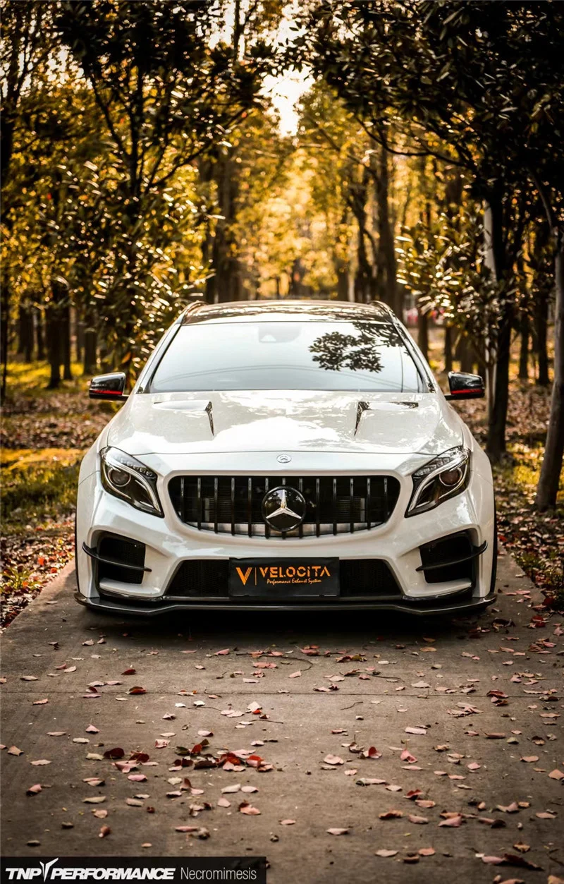 

Комплект крышек для Mercedes Benz Gla45, широкоугольный корпус, передняя боковая юбка из углеродного волокна, задняя планка, заднее крыло