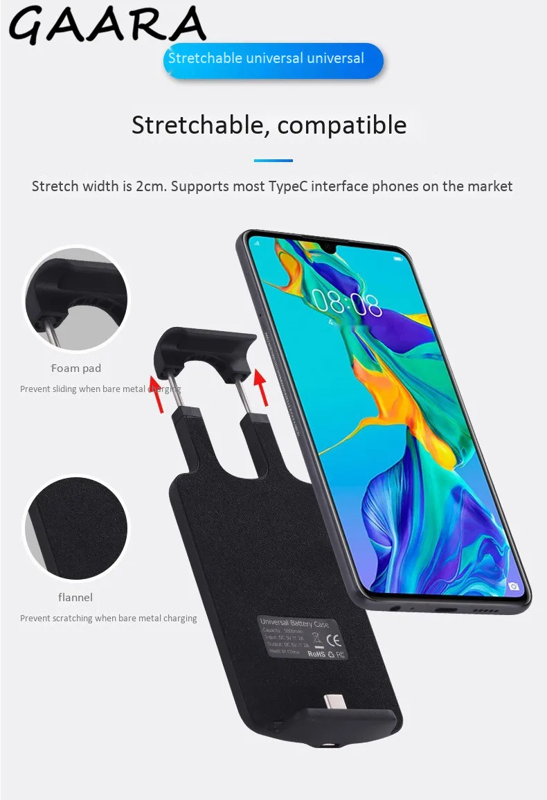 5000 мАч портативный резервный внешний аккумулятор чехол для zte Axon 9 10 Pro Blade V10 V9 универсальный банк питания чехол Axon M V S Max fundas