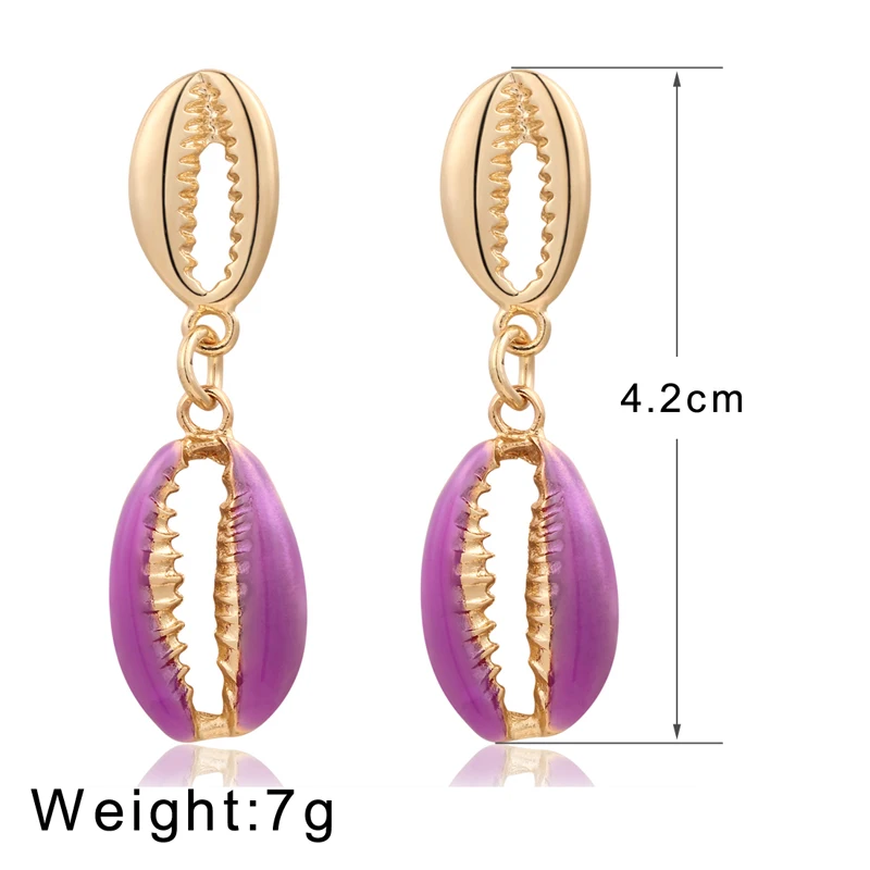 Богемные Разноцветные серьги Hesiod с двойными ракушками женские летние украшения |