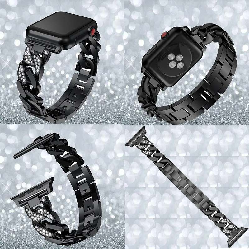 

Band Diamond for Apple Watch Band 44mm 40mm 42mm 38mm Bracelet Watch for Iwatch 6 5 4 3 2 Se Wristband Accessories Fashion Alloy