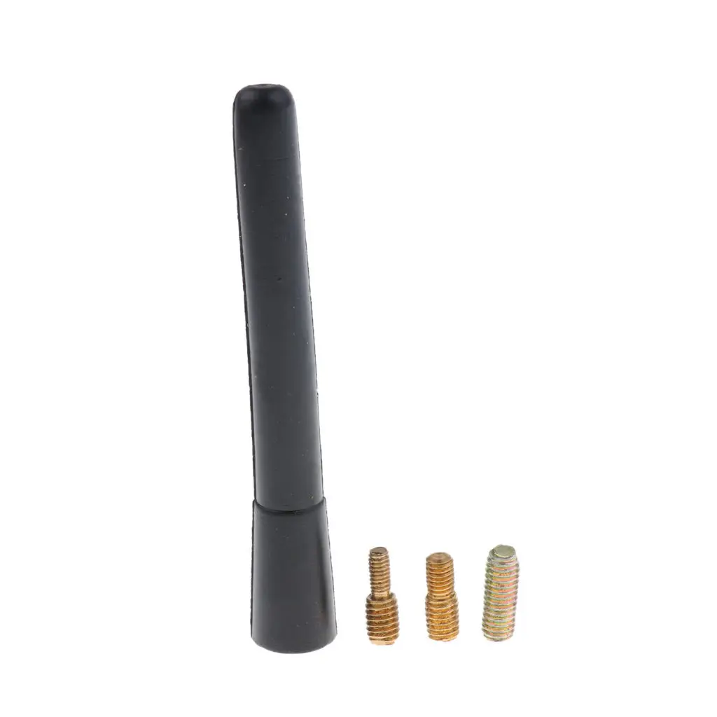

4 Inch Stubby Car SUV Antenna AM/FM Radio Aerial Screw-On Mast Type Black