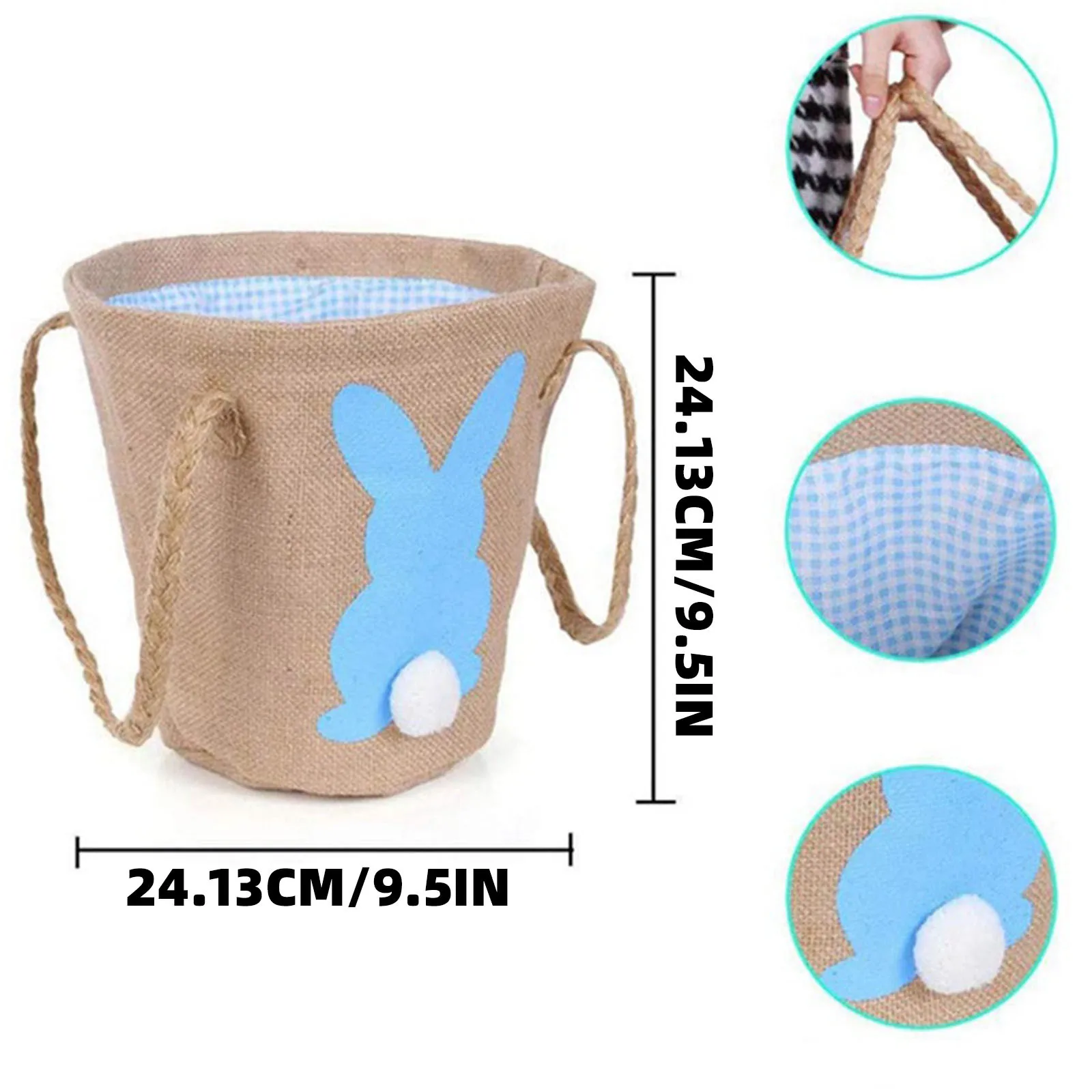 

Cute Easter Rabbit Cloth Basket Candy Eggs Buckets Creative Home Easter Bucket For Kids Festival Gift Party Easter Gift Basket