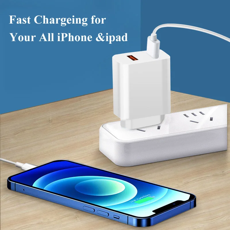 Сетевое зарядное устройство с двумя Usb-портами 20 Вт для Apple iPhone 13 11 12 Pro Max Samsung iPad