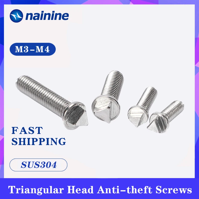 

1Pcs M6 M8 M10 304 Stainless Steel Triangular Head Screw Anti-theft Screws Bolt