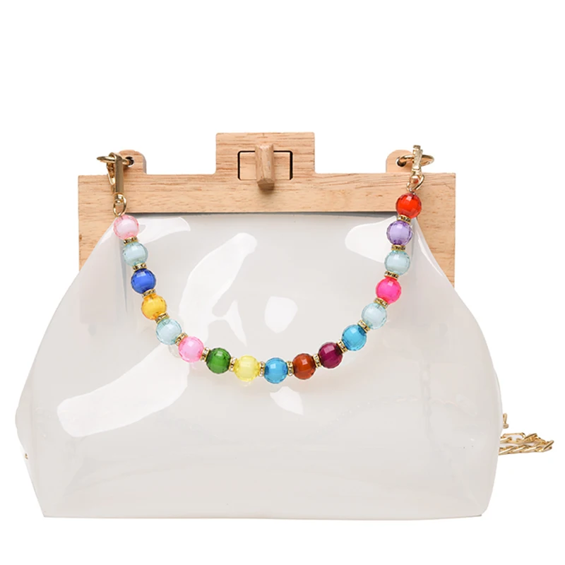 

THREEPEAS Design Luxury Handbag Women Bucket Bag Clear PVC Jelly Small Shoulder Bag Female Chain Crossbody Messenger Bag