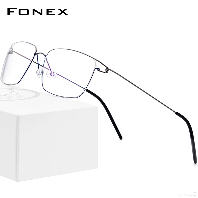 

FONEX Titanium Alloy Optical Glasses Men Myopia Korean Eyeglasses Frame New Women Prescription Screwless Eyewear Morten 98624