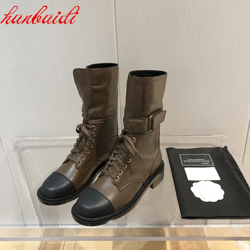 

Женские ботильоны кожаные ботинки на платформе с круглым носком ботинки женские ботинки на шнуровке дизайнерская брендовая роскошная женс...